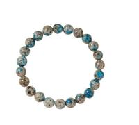 Natural Smithsonite 8mm rondelle smooth 7inch Semi- Gemstones Beaded Bracelets for Men Women Crystal Stretch Beaded Bracelet Unisex, blue FgY953 (Blue, length-19cm)