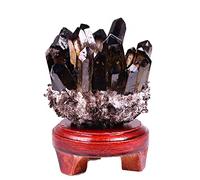Natural Smokey Raw Quartz Crystal Cluster Tea Crystal Cluster with Stand Stones Enery Crystal Point Home Decoration Gemstone,500-700g Gift Home Collections (Color : 300-500g)