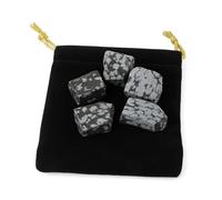 Natural Snowy Obsidian 20mm-30mm 5pcs Electromagnetic Protection Jewelry Making (Snow Obsidian, 5)
