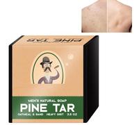 Natural Soap for Men,Body Soap Bar for Men,Men's Soap Bars,Handmade Brightening Pine Tar Soap,Soap for Remove Refreshing Oil Control,Handmade Soap with Dense Foam,Men's Pine Tar Soap