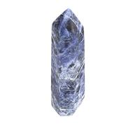 Natural Sodalite Healing Crystal Wand Tower, 3"-4" Large Hexagonal Pointed Crystals Towers, 6 Faceted Chakra Crystal Point for Reiki Therapy Chakra Energy Balancing Meditation