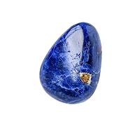 Natural Sodalite Palm Stone, 1.25"-2" Polished Worry Stone, Water Drop Shape Pocket Healing Crystal Gem Stones for Chakra Balancing, Reiki Healing and Crystal Grid