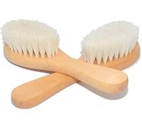 Natural Soft Wool Bristles Dry Facial Cleansing Brush, 6" Face Skin Care Exfoliating Scrub Brush, 2 Pack Wood Handle Face Brush Cleanser. (Wool Bristles)
