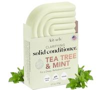 Natural Solid Conditioner for Curly, Wavy and Fine Hair with Mint and Tea Tree, Organic Clarifying Conditioner and Cleanser, Suitable for Hair Dyeing, No Residue, Vegan