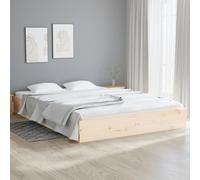 vidaXL Solid Wood Bed Frame 140x200 cm Bedroom Wooden Bedstead Platform Bed