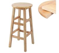 Natural Solid Wood Bar Stools 32" Tall Kitchen Counter Height Stools with Footrest Heavy Duty 440 lbs Capacity Rustic Design for Dining Room & Home Bar