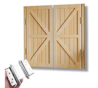 Natural Solid Wood Cafe Swing DoorsDouble AutoClose Hinged Design 70x100cm Indoor Saloon Style for Kitchen Bar Hallway & Bathroom Decor