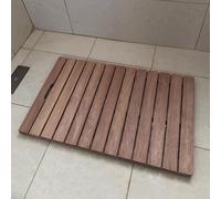 Natural Solid Wood Floor Mat for Shower, Heavy Duty Bathroom Mat Slatted Wooden Platform, Non Slip Shower Flooring for Inside Outside(40x60cm(15 3/4x23 5/8"))