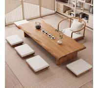 Natural Solid Wood Low Tea TableSpaceSaving Japanese Floor Table for Living Room & Dining Room 100x50x35cm (39.4x19.7x13.8in) Ideal for Sitting on the Floor
