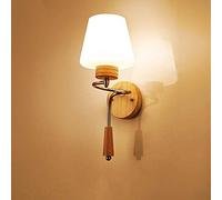 Natural Solid Wood Porch Wall Light Modern Creative Oak Aisle Bedside Bracket Wall Lantern Comfortable Warm Living Room Study Room Bedroom Stairs Loft Wall Sconce
