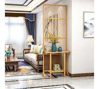 Natural Solid Wood Room Divider - Slish Floor-to-Ceiling Partit for Teahouses, Cafés, Hotels & Studios - Space-Saving 85.8x28in Design for Modern Interiors