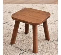 Natural Solid Wood Step Stool for Adults Sturdy Square Stool Multi-Use Foot Stool for Bathroom, Kitchen, Bedroom Easy Tool-Free Assembly, Holds 300lbs