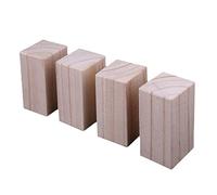 Natural Solid Wood Support Legs for Furniture, 4 Pcs DIY Height-Adjustable Table Legs, Perfect for Sofa, Cabinet, Bed, Desk, Coffee Table - 12x12x15cm