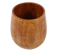 Natural Solid Wood Tea Cup Wooden Mug Tableware Cups for Tea Coffee Wine Beer Beverage(Large Belly Cup)