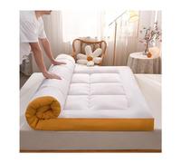 Natural Soy Fiber Mattress Topper 180x200cm | Extra Thick Breathable Futon Pad | Soft Pillow Top for Full Size Bed | Ideal for Comfort & Support (Color: Yellow)