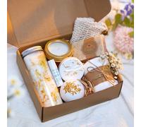 Natural Spa Gift Set for Her, Self Care Package for Women with Citrus and Vanilla, Spa Gift Basket, Wellness Spa Box, Bath and Body Products - Because you're worth it!