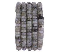Natural Spectrolite Spacer Beads Caps Loose Semi Gemstone for Beading Jewelry Making 6mmx3mm 38cm