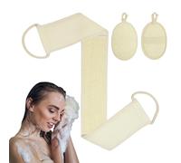 Natural Sponges for Body - Extra Gentle Organic Washable | Textured Scrubber - Loofah Bath Set with Back Massage Strip Towel Facial Care Spa Bathing Skin