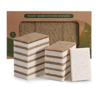 Natural Sponges for Dishes 12 Pack - Keep Soap Biodegradable Kitchen Sponge Compostable Coconut Scrubber - Eco Friendly Cleaning Sponges