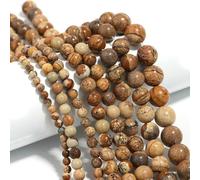 Natural Stone 4 6 8 10 12mm Round Tiger Eye Amethyst Agate Jades Stone Spacer Bead for Jewelry Making DIY Bracelet Needlework-Picture Jasper-10mm about35pcs