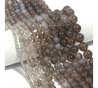 Natural Stone 4 6 8 10 12mm Round Tiger Eye Amethyst Agate Jades Stone Spacer Bead for Jewelry Making DIY Bracelet Needlework-Gray agate-10mm about35pcs