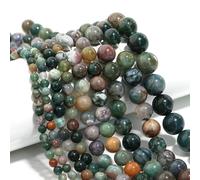 Natural Stone 4 6 8 10 12mm Round Tiger Eye Amethyst Agate Jades Stone Spacer Bead for Jewelry Making DIY Bracelet Needlework-Indian Agate-10mm about35pcs