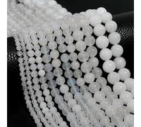 Natural Stone 4 6 8 10 12mm Round Tiger Eye Amethyst Agate Jades Stone Spacer Bead for Jewelry Making DIY Bracelet Needlework-White Chalcedony-8mm about45pcs
