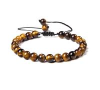 Natural Stone 6mm Beads Bracelet Adjustable Rope String Braided Bracelets for Women Men Amethysts Bangles(R)