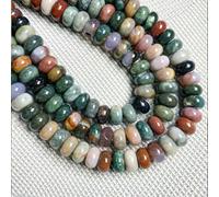 Natural Stone Agates Malachite Turquoises Beads Abacus Shape Crystal Loose Beads for Jewelry Making DIY Bracelet Necklace 6x10mm-India Agate-6x10mm