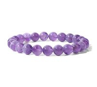 Natural Stone Amethysts Tiger Eye 8mm Crystal Bracelets for Men Women Quartzs Jewelry,32.Opal,21 Cm Household (Color : 2.Amethyst, Size : 19cm)