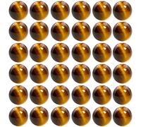 Natural Stone Beads 100pcs 10mm Tiger Eye Round Genuine Real Stone Beading Loose Gemstone Hole Size 1mm DIY Smooth Beads for Bracelet Necklace Earrings Jewelry Making (Tiger Eye, 10mm)