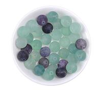 Natural Stone Beads 10mm Matte Fluorite Beads Gemstone Beads Round Loose Beads Crystal Energy Stone Healing Power for Jewelry Making DIY,1 Strand 15"