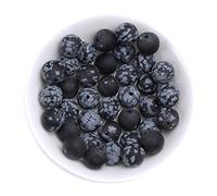 Natural Stone Beads 10mm Snowflake Matte Gemstone Beads Round Loose Beads Crystal Energy Stone Healing Power for Jewelry Making DIY,1 Strand 15"