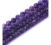 Natural Stone Beads 14mm Amethyst Beads Gemstone Round Loose Beads Crystal Energy Stone Healing Power for Jewelry Making DIY,1 Strand 15"