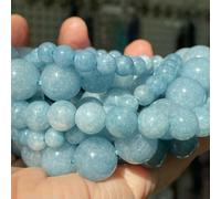 Natural Stone Beads 4 6 8 10mm Tiger Eye Lava Amazonite Turquoises Agates Jaspers Beads for Jewelry Making DIY Bracelet Necklace-Aquamarine-10mm 36 to 37pcs