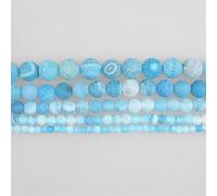 Natural Stone Beads, 4mm-14mm Natural Stone Sky Blue Weathered Agate Snake Skin Round Loose Beads Jewelry Making(10mm Around 36beads)