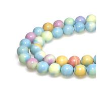 Natural Stone Beads 4mm Rainbow Stone with Holes Round Gemstone Loose Beads for Jewellery Making Bracelet Necklace Ring Craft Supplies