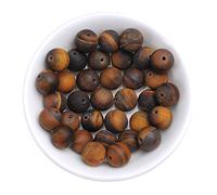 Natural Stone Beads 4mm Yellow Tiger Eye Matte Beads Round Loose Beads Crystal Energy Stone Healing Power for Jewelry Making DIY,1 Strand 15"