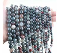 Natural Stone Beads 6 8 10mm Lava Lemon Jade Red Creek Jasper Quartz Agates Round Loose Bead for Jewelry Making DIY Bracelet 15"-Africa Blood-8-8.5mm(43-45pcs)