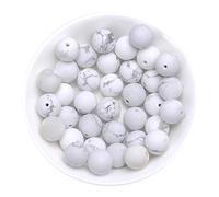 Natural Stone Beads 6mm White Howlite Matte Beads Gemstone Beads Round Loose Beads Crystal Energy Stone Healing Power for Jewelry Making DIY,1 Strand 15"