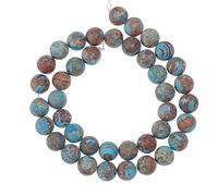 Natural Stone Beads 8mm Crazy Blue Lace Agate Matte Gemstone Round Loose Beads Crystal Energy Stone Healing Power for Jewelry Making DIY,1 Strand 15"