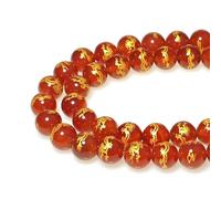 Natural Stone Beads 8mm Red Carnelian Carved Dragon with Holes Round Gemstone Loose Beads for Jewellery Making Bracelet Necklace Ring Craft Supplies