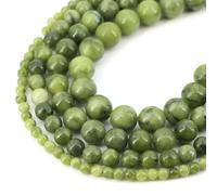 Natural Stone Beads Blue Tiger Eye Crystal Amethyst Rose Quartz Gemstone Bead for Jewelry Making Bracelet Necklace 4/6/8/10MM-Green Southern Jade-6mm (60pcs Beads)
