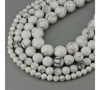 Natural Stone Beads Blue Tiger Eye Crystal Amethyst Rose Quartz Gemstone Bead for Jewelry Making Bracelet Necklace 4/6/8/10MM-White Turquoise-8mm (45pcs Beads)