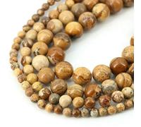 Natural Stone Beads Blue Tiger Eye Crystal Amethyst Rose Quartz Gemstone Bead for Jewelry Making Bracelet Necklace 4/6/8/10MM-Picture Jasper-4.0mm (90pcs Beads)