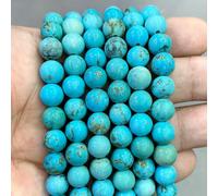 Natural Stone Beads Blue Tiger Eye Round Loose Beads DIY Charm Bracelet Earrings for Jewelry Making 15" Strand 4/6/8/10/12/14.0mm-Blue Turquoises-10mm-about 36pcs