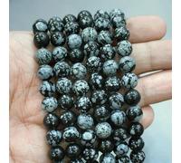 Natural Stone Beads Blue Tiger Eye Round Loose Beads DIY Charm Bracelet Earrings for Jewelry Making 15" Strand 4/6/8/10/12/14.0mm-Snow Flake Jaspers-10mm-about 36pcs