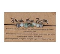 Natural Stone Beads Bracelet, Natural Crystal Healing Gem Adjustable Handmade Woven Bracelet Anklet Personalized Jewelry Gifts for Women Girls