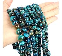 Natural Stone Beads Colorful Tiger Eye Agates Round Loose Spacer Beads for Jewelry Making DIY Bracelet Sapphire A 6mm 60-62pcs