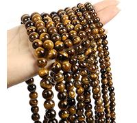 Natural Stone Beads Colorful Tiger Eye Agates Round Loose Spacer Beads for Jewelry Making DIY Bracelet Yellow A 6mm 60-62pcs